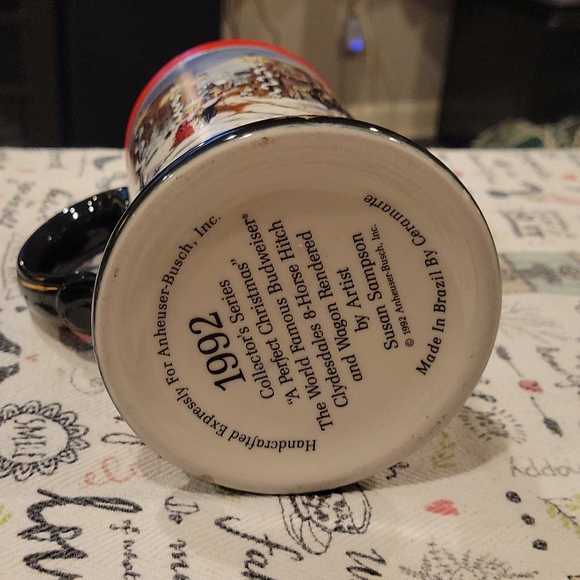 Budweiser "A Perfect Christmas" Beer Stein,1992 Excellent Condition - Picture 6 of 8